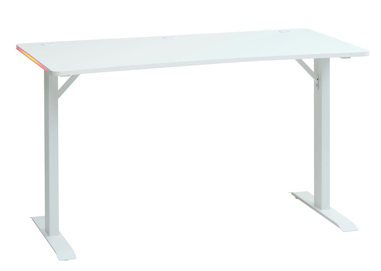 Gaming desk HALBJERG 65x135 w/LED white JYSK