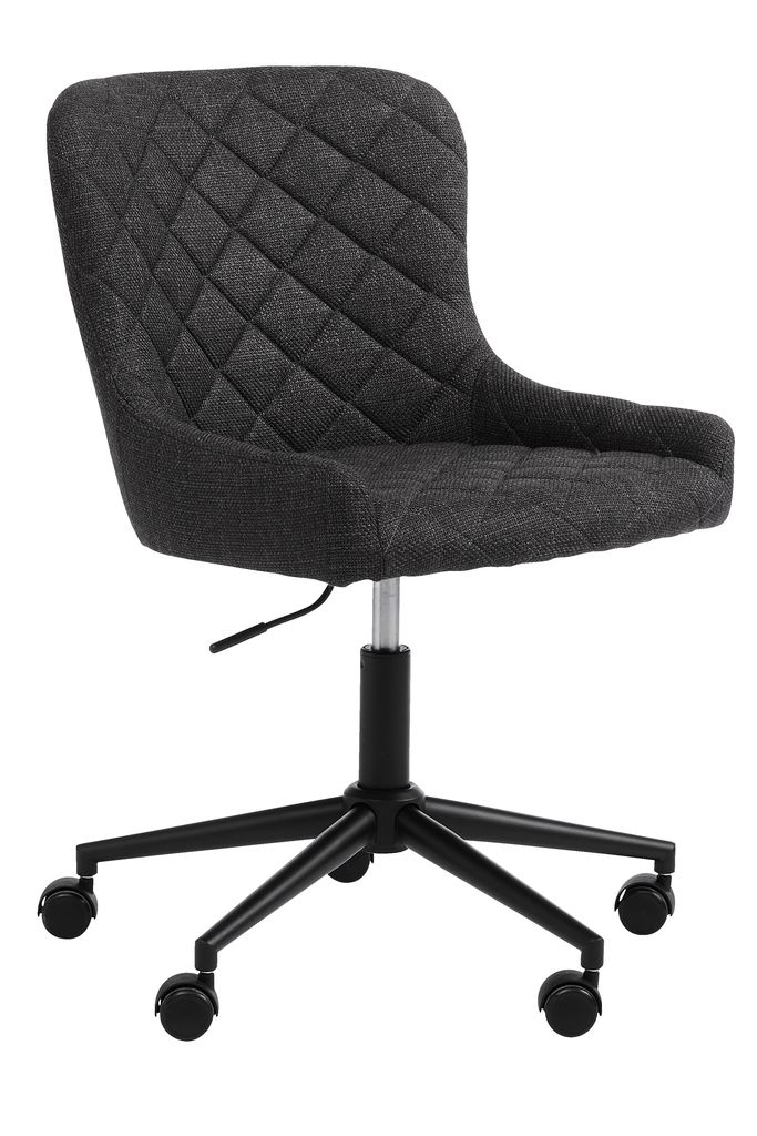 Desk chair PEBRINGE dark grey fabric/black JYSK