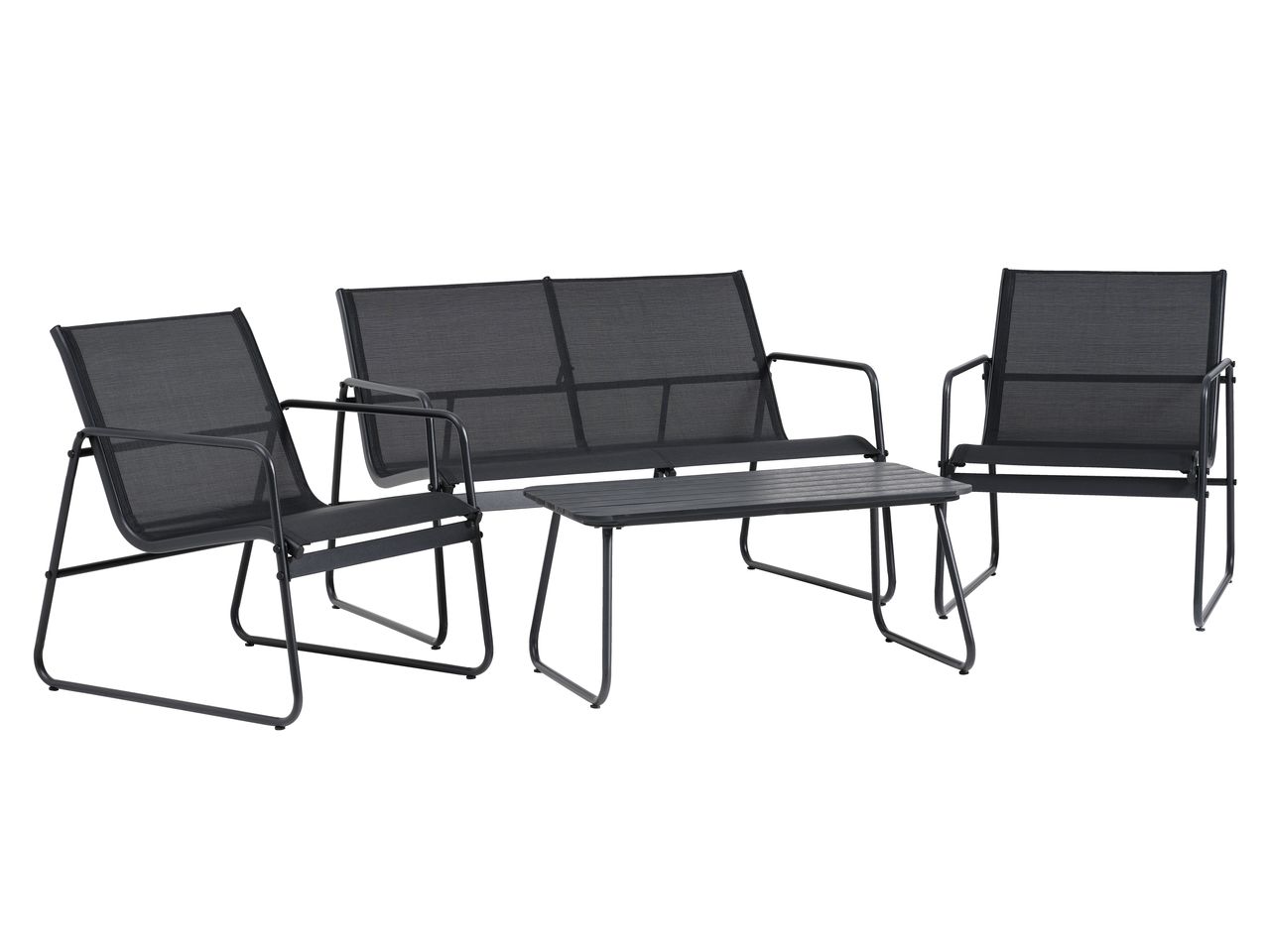 Lounge set ULKENSDAL 4seater black JYSK