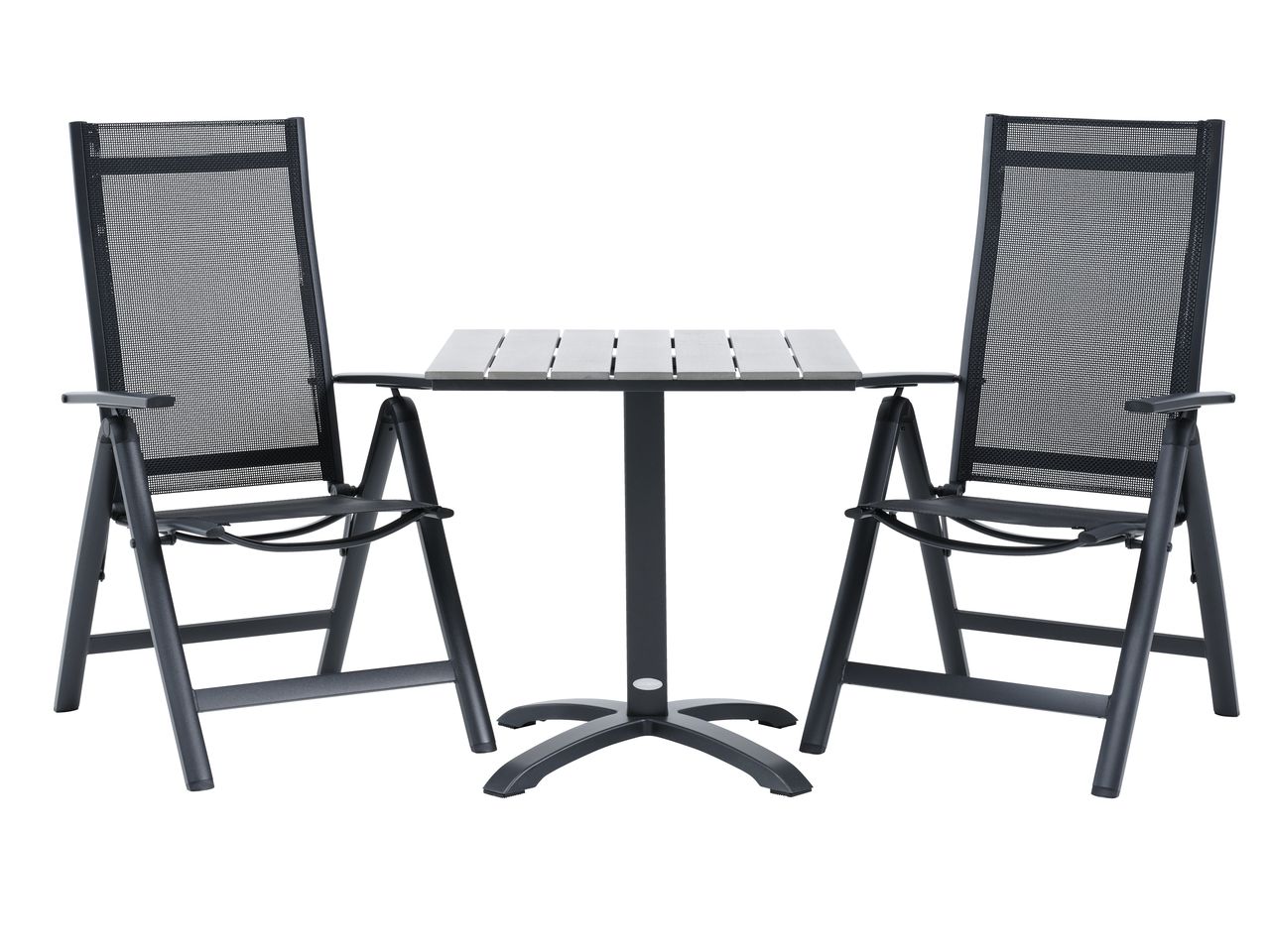 HOBRO Μ70 τραπέζι γκρι + 2 LOMMA καρέκλες μαύρο JYSK