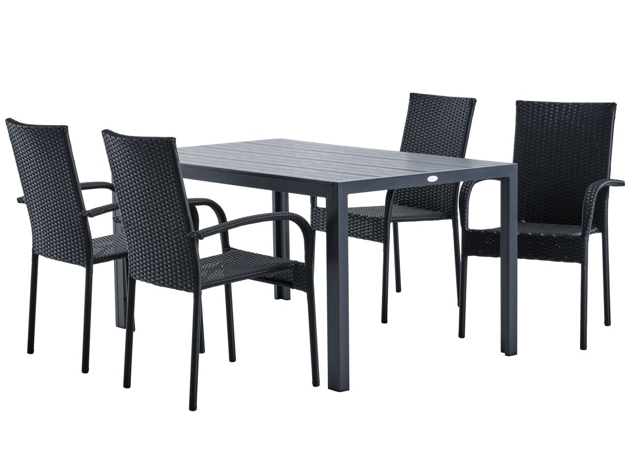 MADERUP L150 table + 4 GUDHJEM chair black JYSK