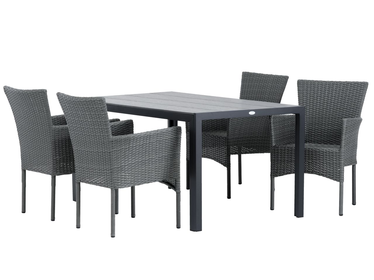 PINDSTRUP L150 table + 4 AIDT chair grey JYSK