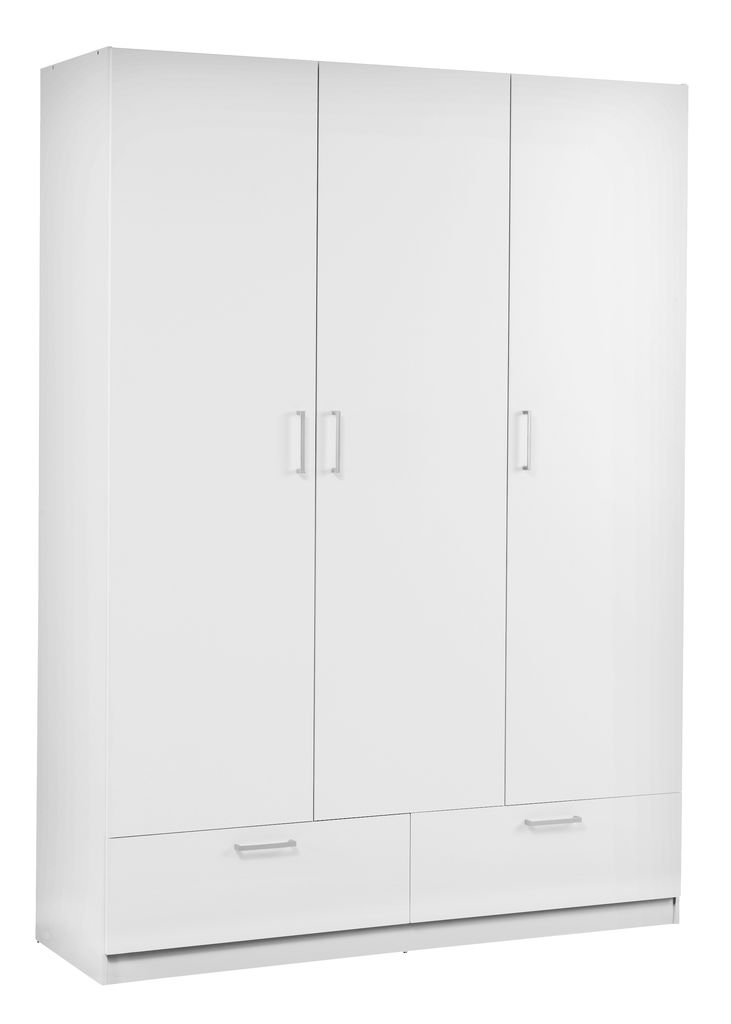 Wardrobe ELLESTED 144x200 3 doors 2 drawers white JYSK