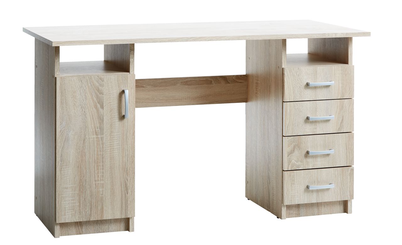 Hyllstege Jysk Íróasztal GENTOFTE 4 fiók 1 ajtó tölgy JYSK