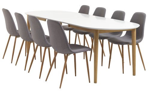 matgrupp 6 stolar jysk Dining Table Egens 90X190/270 White | Jysk