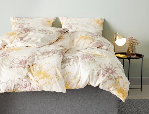 sängkläder jysk Påslakanset Belma Satin 150X210 Sand | Jysk