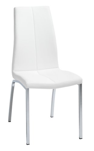 Jysk Stolice Dining Chair Havndal White/Chrome | Jysk