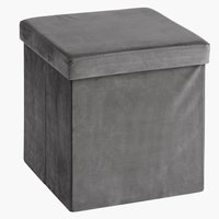 sittpuff jysk Puff Auning 76X38 M/Förvaring Sammet Grå | Jysk