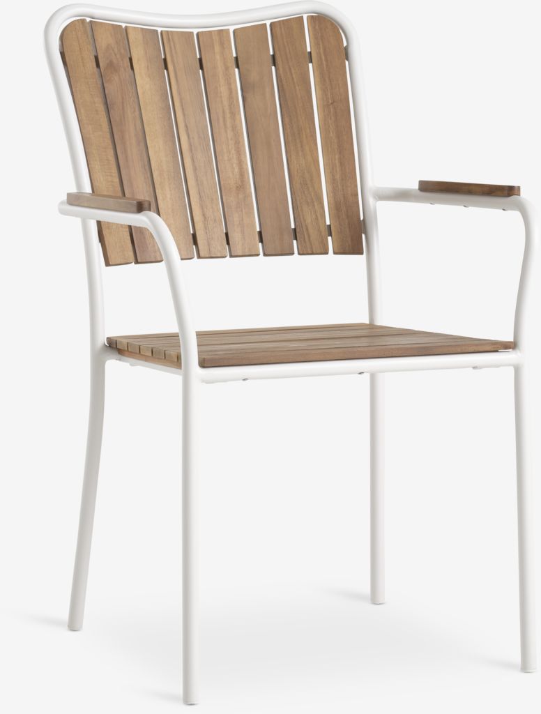 Stacking chair BASTRUP hardwood/white JYSK