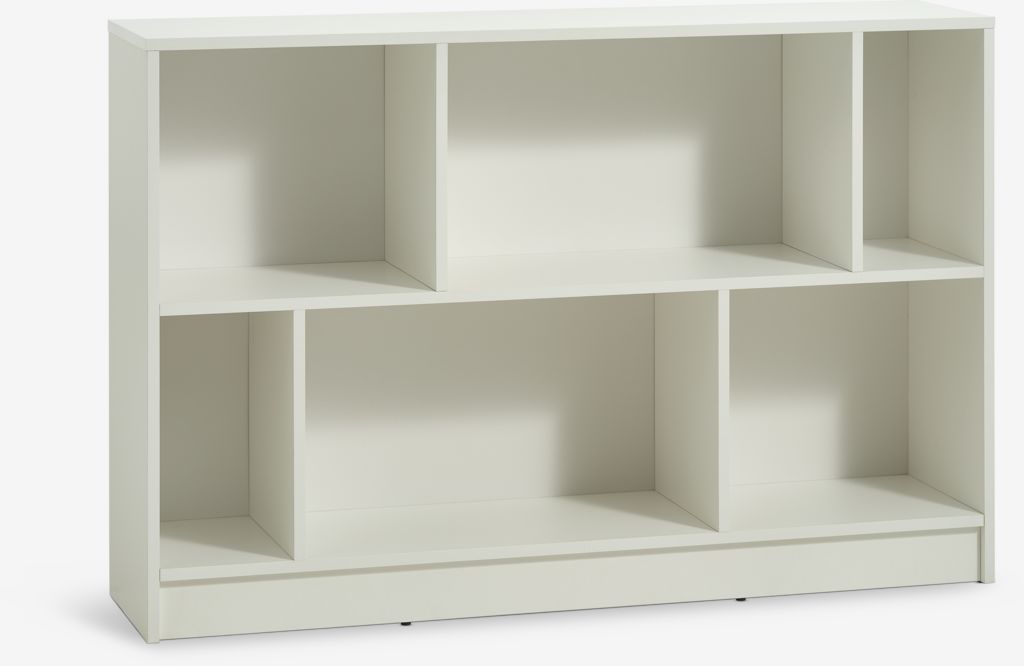 Bookcase MOSBJERG 6 shelves white JYSK