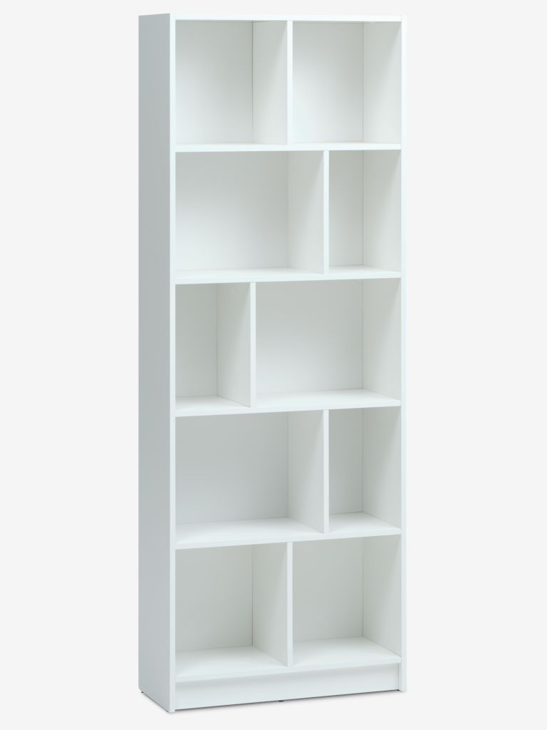 Bookcase MOSBJERG 10 shelves white JYSK