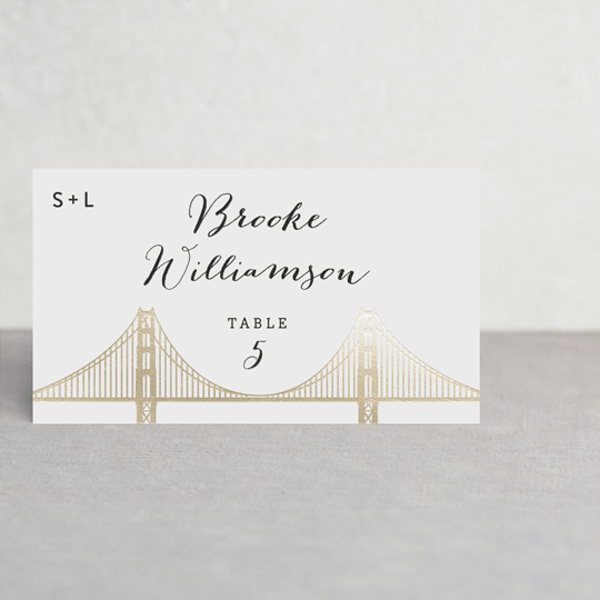 Golden Gate Bridge FoilPressed Place Cards by Hooray Creative Minted