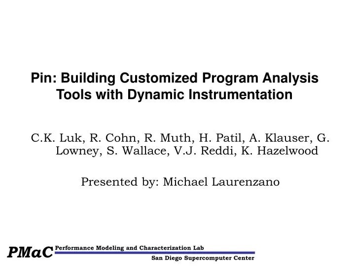 PPT Pin Building Customized Program Analysis Tools with Dynamic