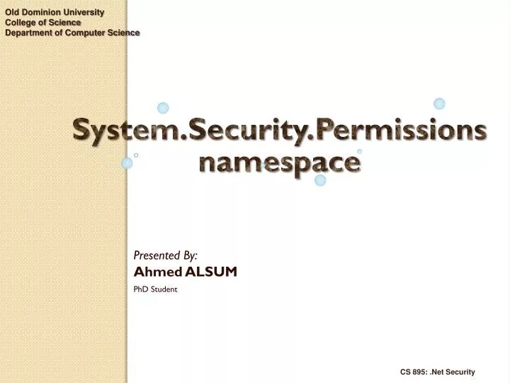 PPT System.Security.Permissions namespace PowerPoint Presentation, free download ID5514329