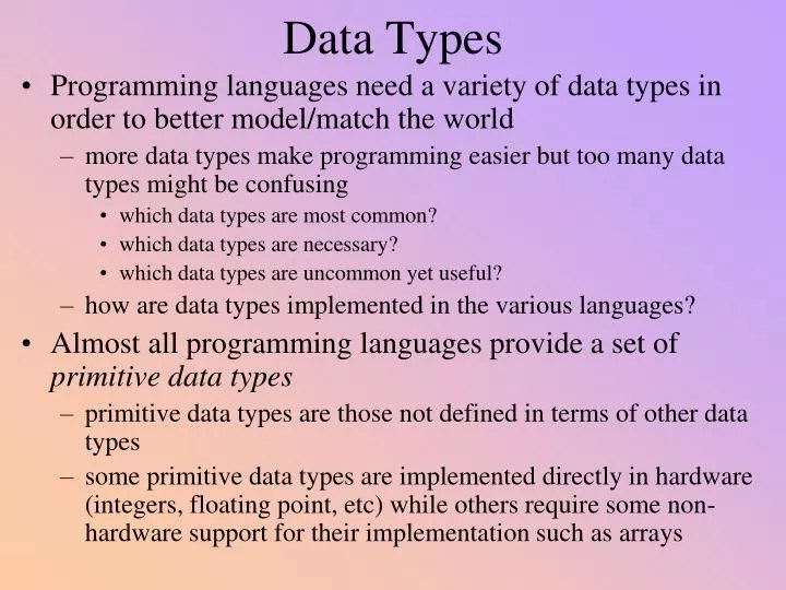 PPT Data Types PowerPoint Presentation, free download ID5529300