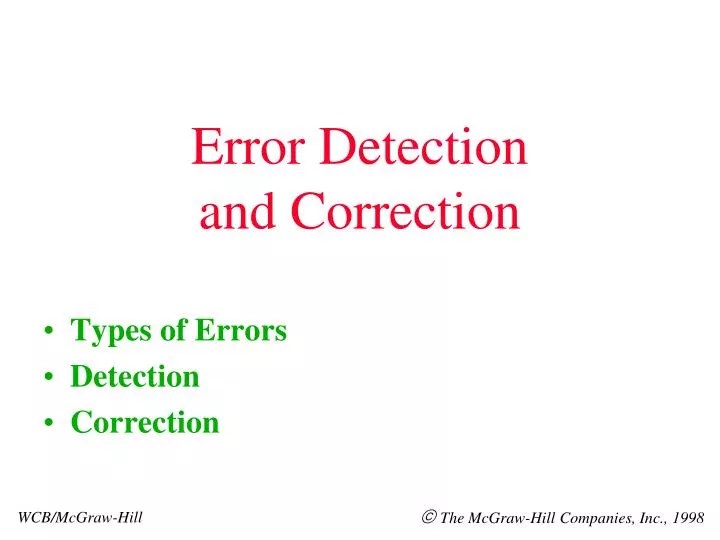 PPT Error Detection and Correction PowerPoint Presentation, free