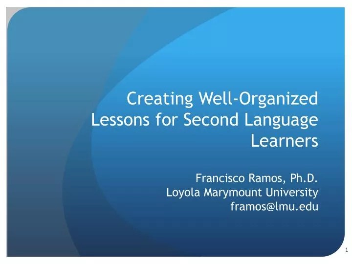 PPT Creating Lessons for Second Language Learners