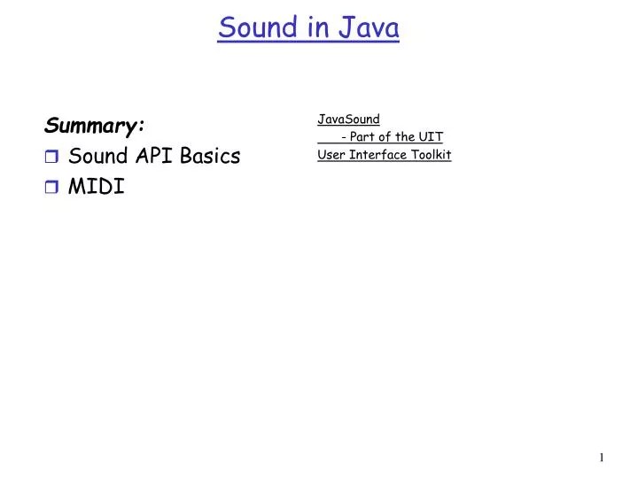 PPT Sound in Java PowerPoint Presentation, free download ID5586781