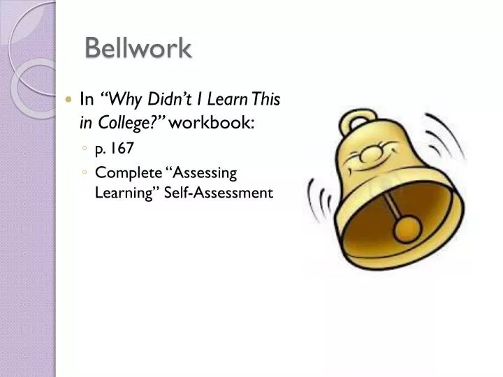 PPT Bellwork PowerPoint Presentation, free download ID5676928
