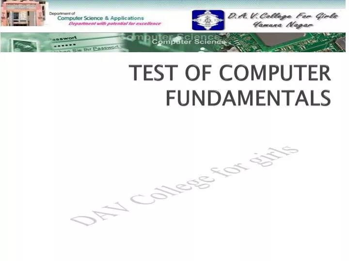 PPT TEST OF COMPUTER FUNDAMENTALS PowerPoint Presentation, free