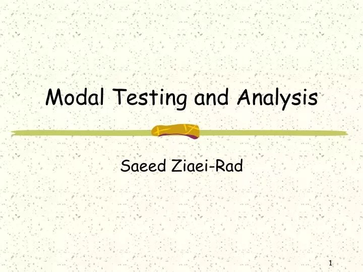 PPT Modal Testing and Analysis PowerPoint Presentation, free download ID5791301