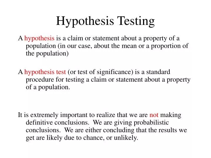 PPT Hypothesis Testing PowerPoint Presentation, free download ID