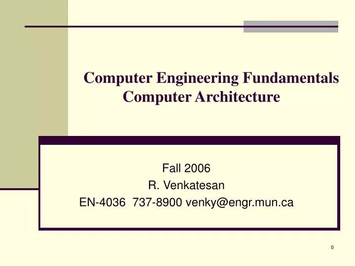 PPT Computer Engineering Fundamentals Computer Architecture