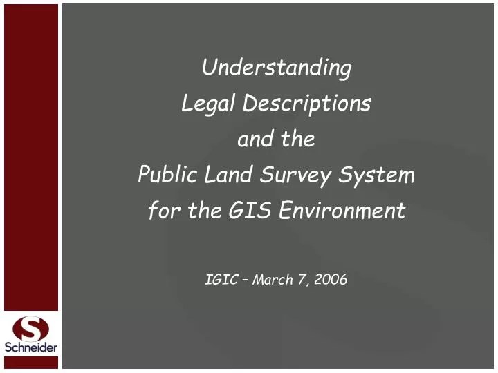PPT Understanding Legal Descriptions and the Public Land Survey