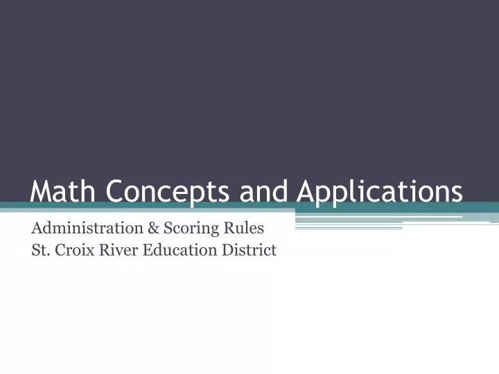 PPT Math Concepts and Applications PowerPoint Presentation, free