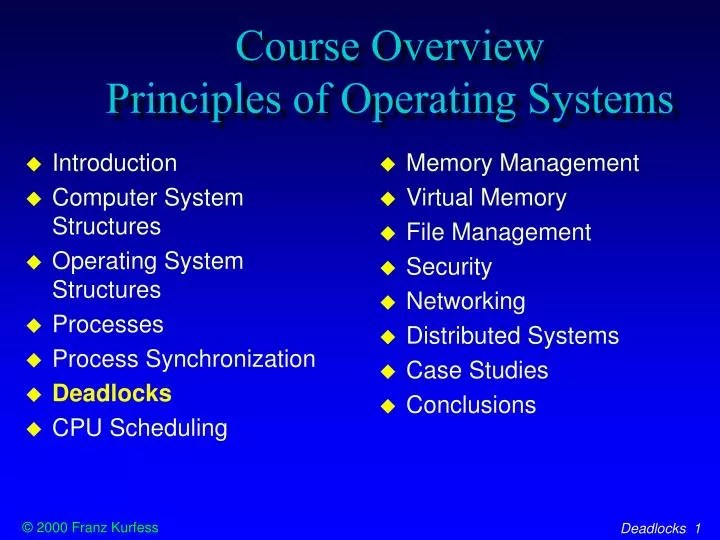 PPT Course Overview Principles of Operating Systems PowerPoint