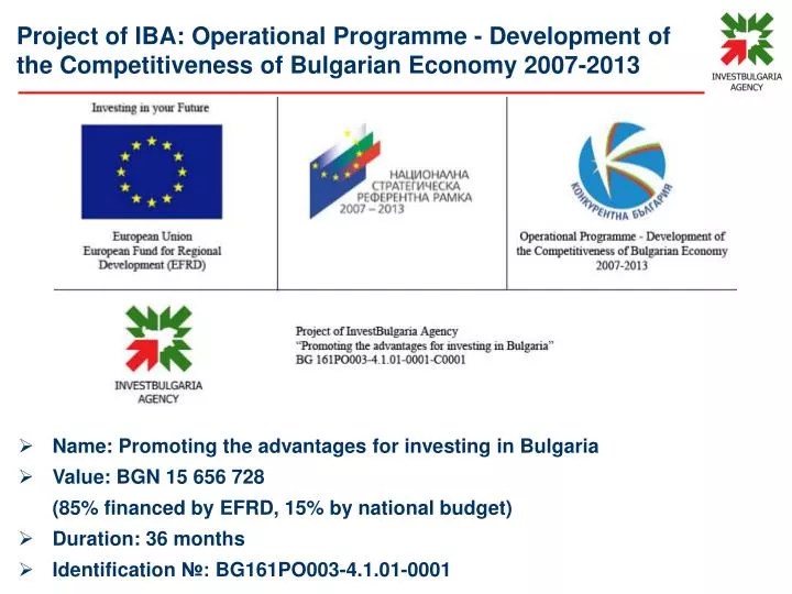 PPT Name Promoting the advantages for investing in Bulgaria Value(04)