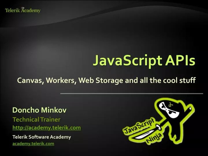 PPT JavaScript APIs PowerPoint Presentation, free download ID6319875