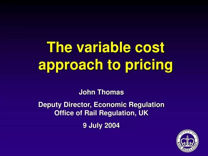 PPT The variable cost approach to pricing PowerPoint Presentation