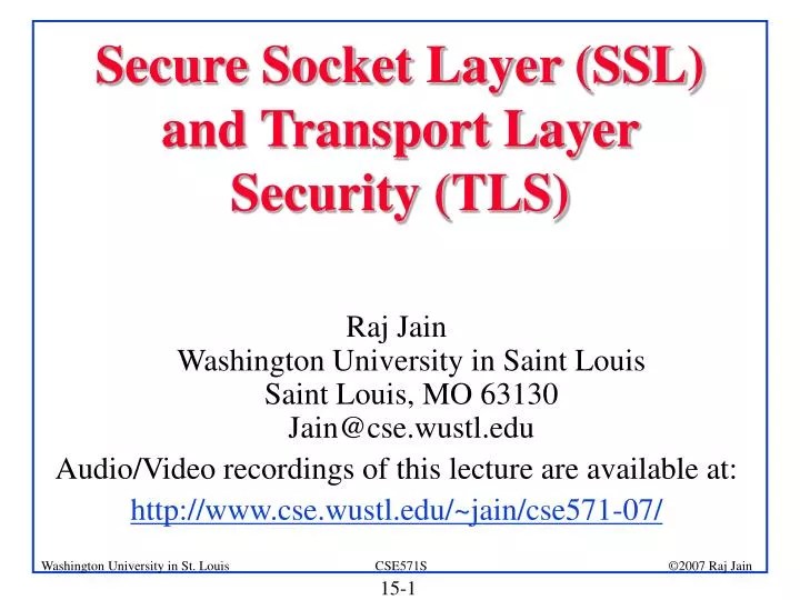 PPT Secure Socket Layer (SSL) and Transport Layer Security (TLS) PowerPoint Presentation ID