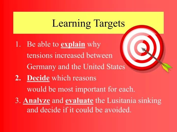 PPT Learning Targets PowerPoint Presentation, free download ID6644916