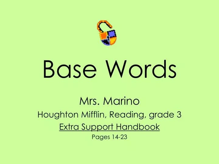 PPT Base Words PowerPoint Presentation, free download ID6684906