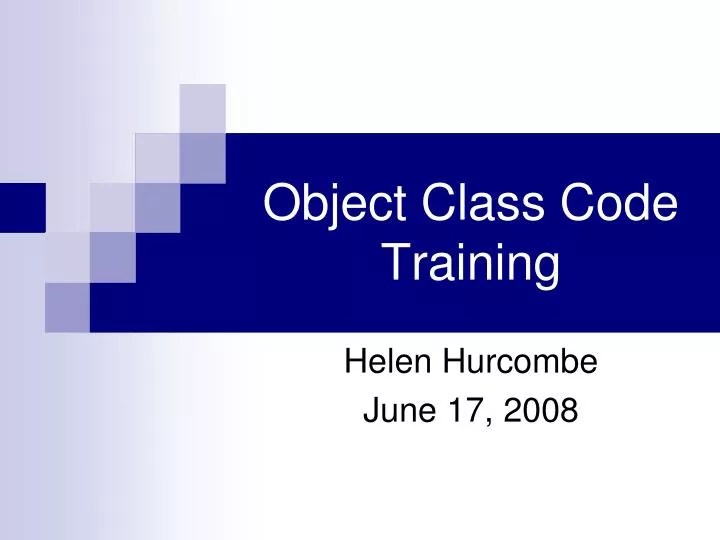 PPT Object Class Code Training PowerPoint Presentation, free download