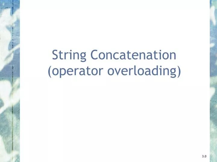 PPT String Concatenation (operator overloading) PowerPoint