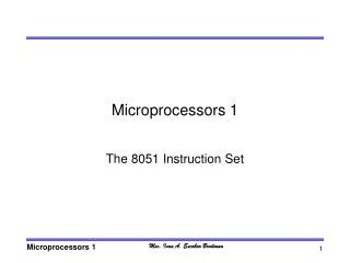 PPT - 8051 Microprocessor Instruction Set Overview PowerPoint