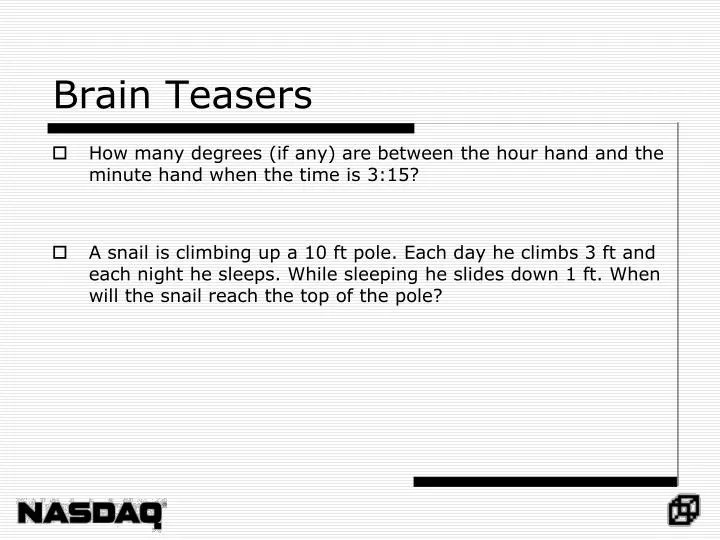 PPT Brain Teasers PowerPoint Presentation, free download ID6856975