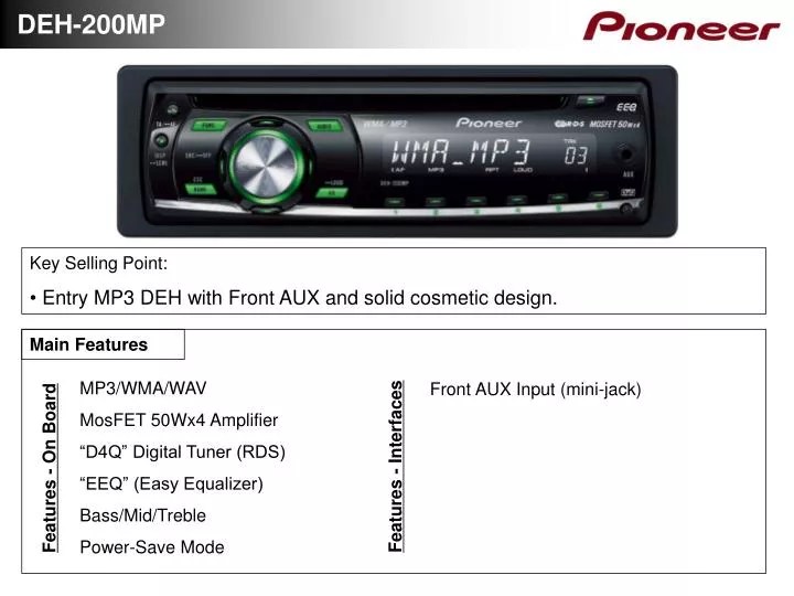 Pioneer Mosfet 50wx4 Aux Input