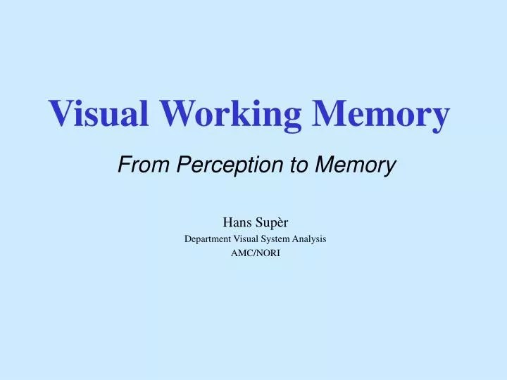PPT Visual Working Memory PowerPoint Presentation, free download ID