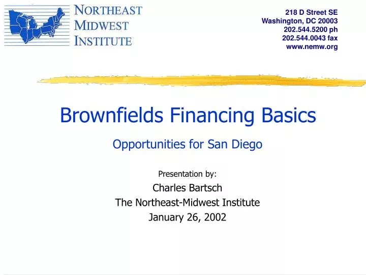 PPT Brownfields Financing Basics PowerPoint Presentation, free