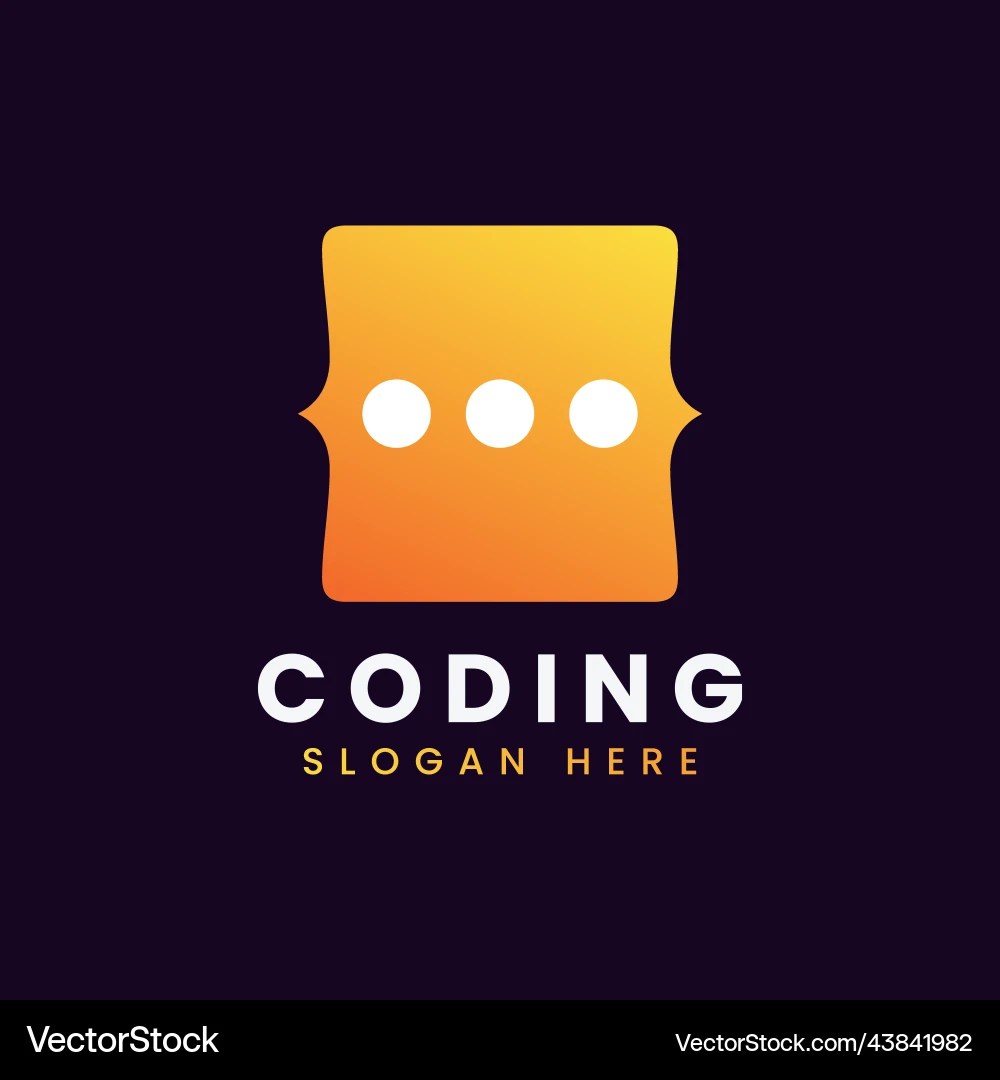 Modern computer programming coding logo design Vector Image