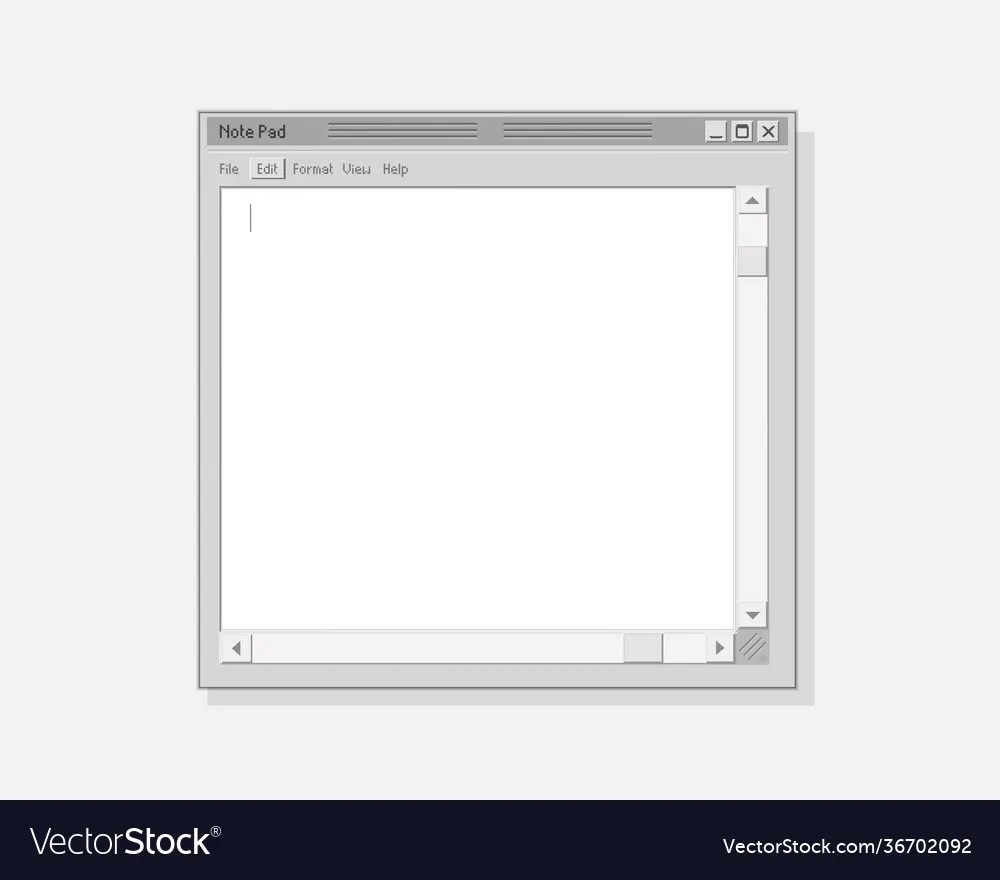 Retro computer notepad web notebook for notes Vector Image