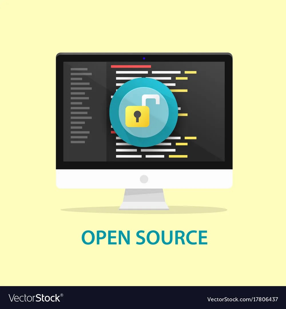 Open source code computer programming Royalty Free Vector