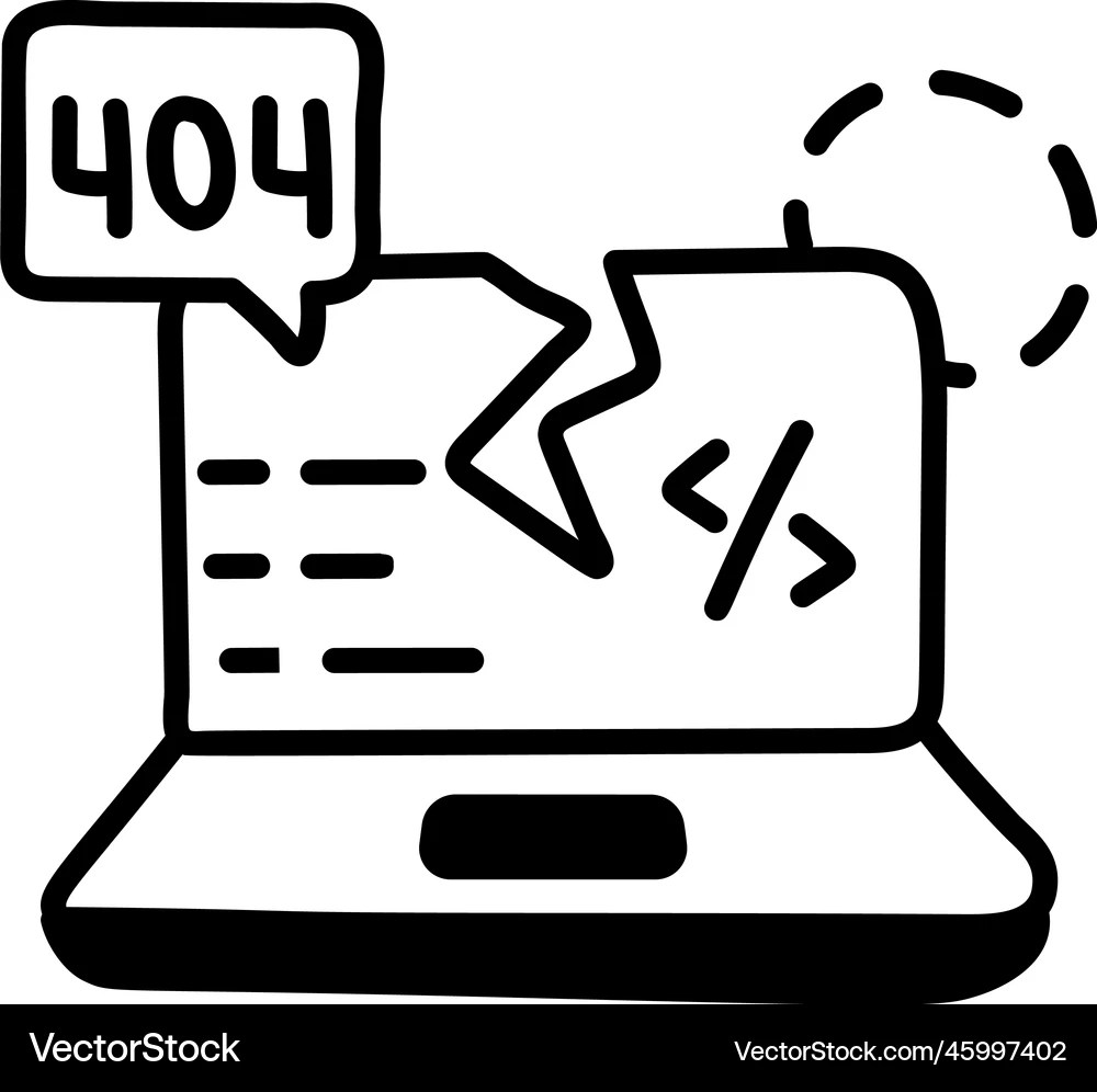 Broken code Royalty Free Vector Image VectorStock