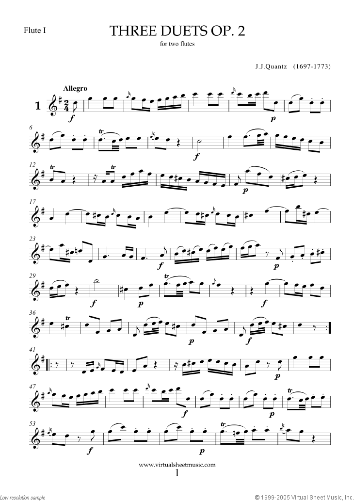 Three Duets Op.2 sheet music for two flutes (PDF)