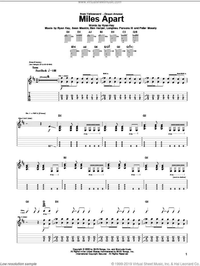 Ocean Avenue Guitar Chords