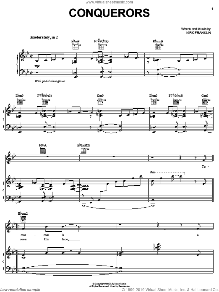 Franklin Conquerors sheet music for voice, piano or guitar